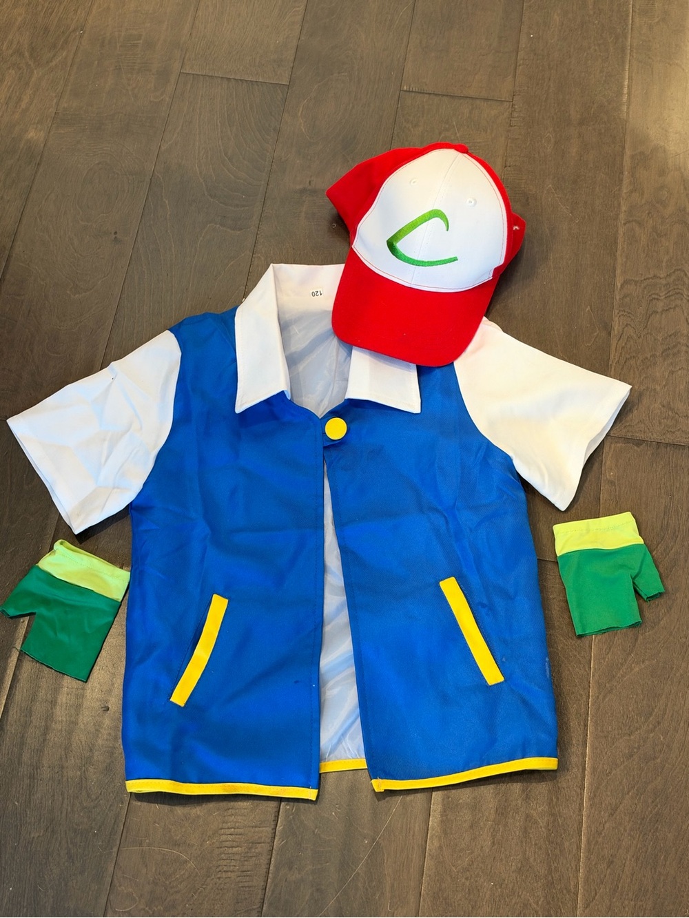 Pokemon Ash Kids Blue & White Trainer Adventure Costume Set with Cap